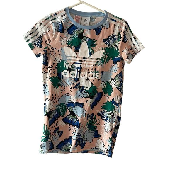 ADIDAS Girl's HER Studio London Flower Print Tee Dress Medium - Picture 1 of 5